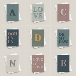 Vintage style typography greetings cards for any occasion