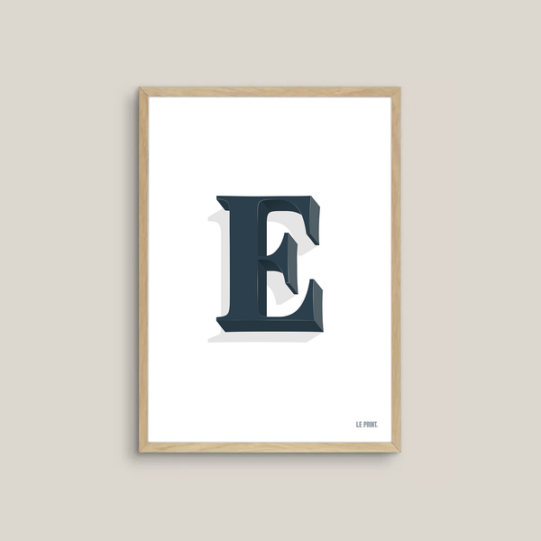 The Letter E (mono range | dark blue)