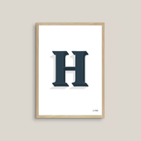 The Letter H (mono range | dark blue)