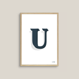 The Letter U (mono range | dark blue)