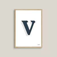 The Letter V (mono range | dark blue)