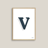 The Letter V (mono range | dark blue)